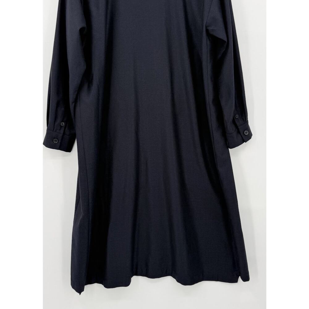 Eskandar Wool Silk Midi Shirtdress Button Up Lagenlook Minimal Size 0 (US 6-8) - Picture 7 of 10